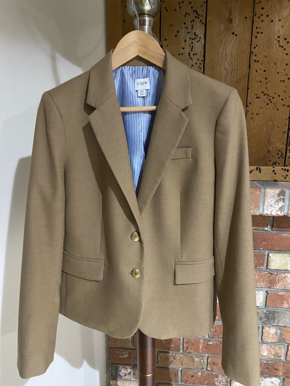 J. Crew Womens Camel Blazer with Gold Buttons